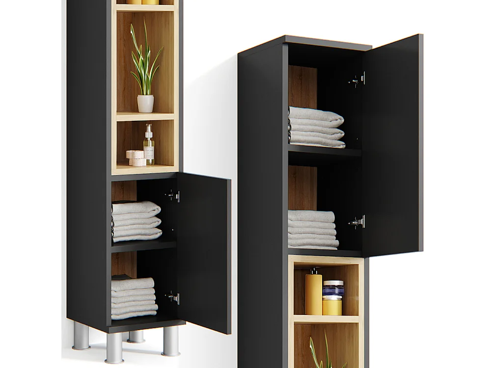 Badschrank anthrazit 30x30x190 aquis