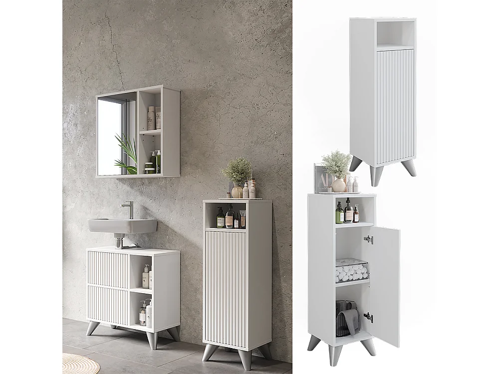 Midischrank weiß 30x30x97 leano