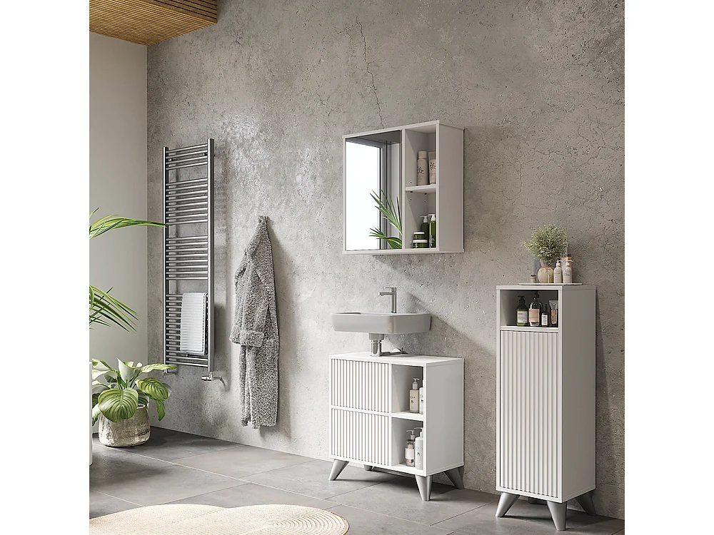 Midischrank weiß 30x30x97 leano