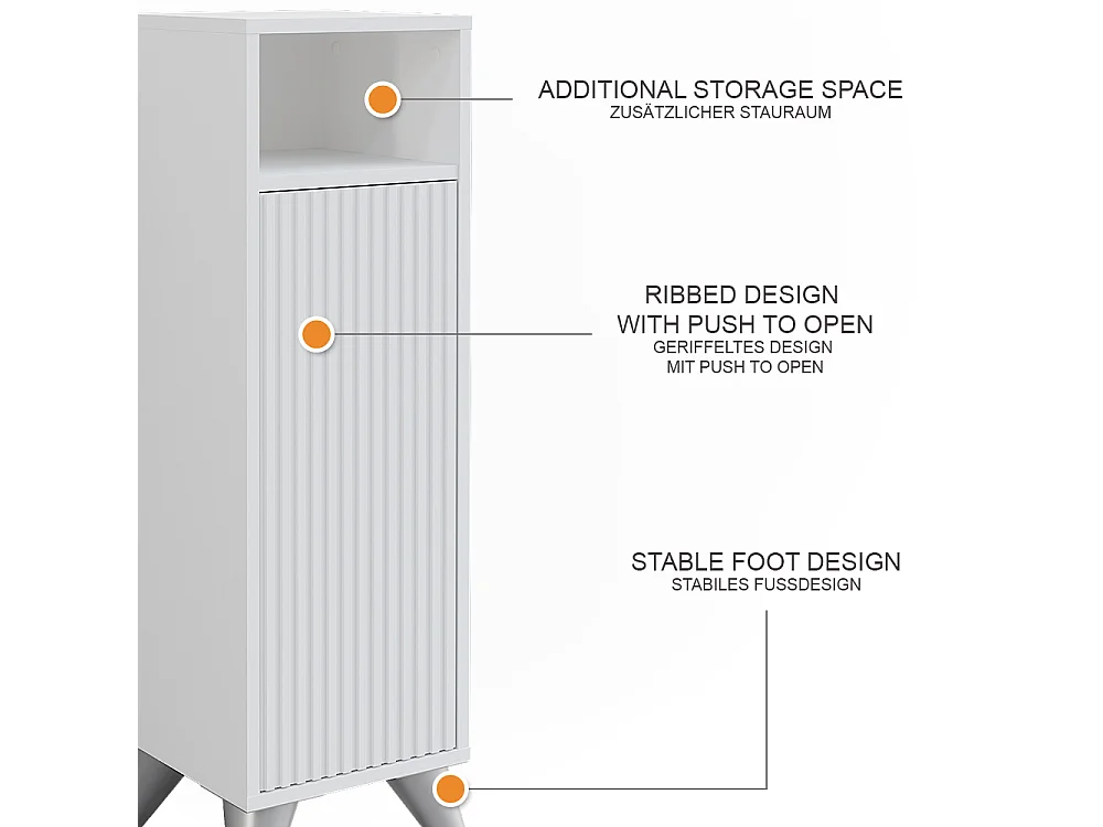 Meuble salle de bain blanc 30x30x97 leano