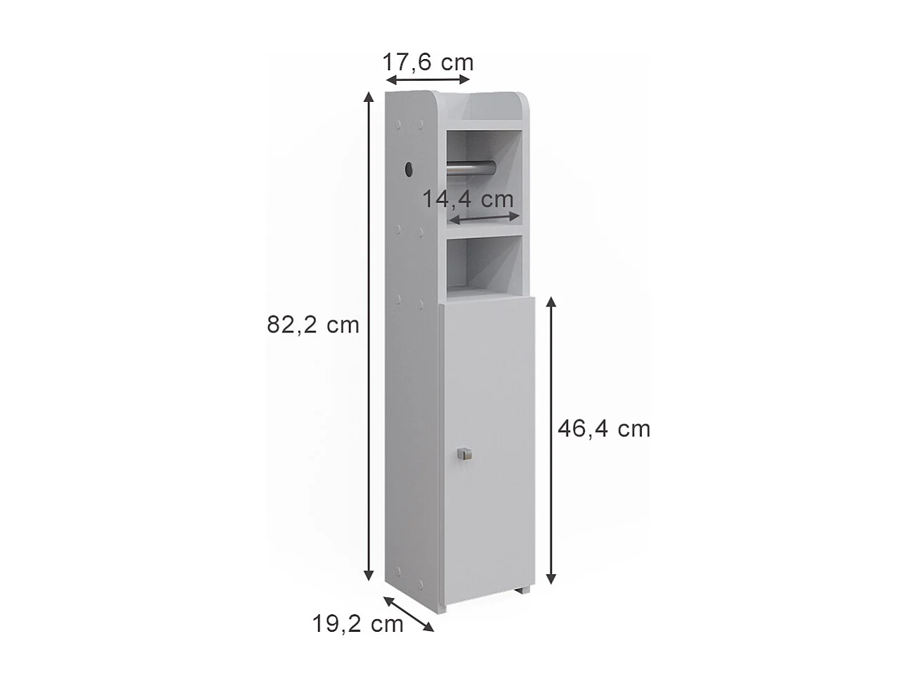 Armoire pour papier toilette blanc 17.6x19.2x82.2 fynn