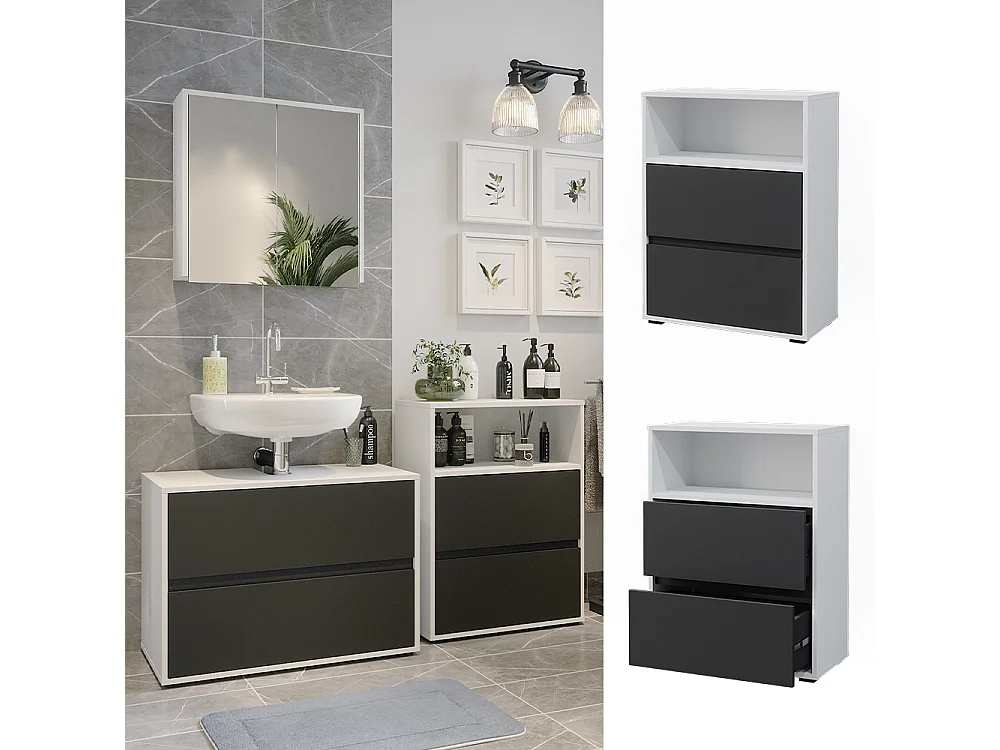 Armoire de salle de bain blanc 60.2x30.1x78 maltin