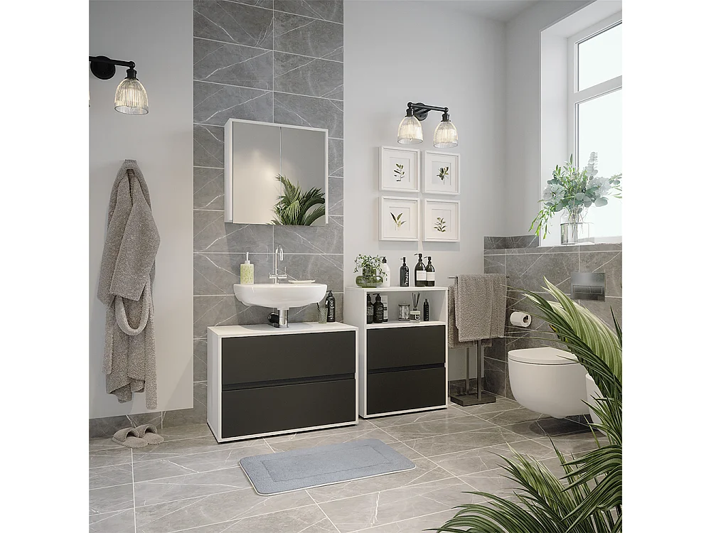 Armoire de salle de bain blanc 60.2x30.1x78 maltin