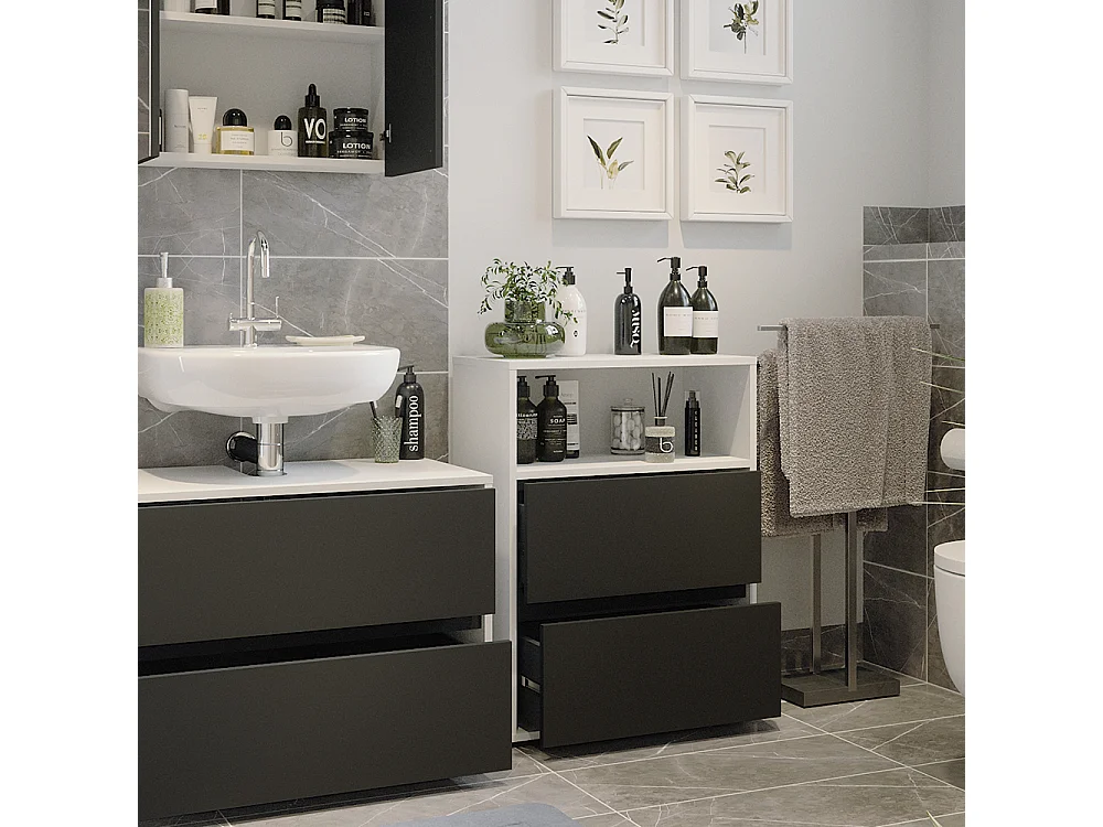 Armoire de salle de bain blanc 60.2x30.1x78 maltin