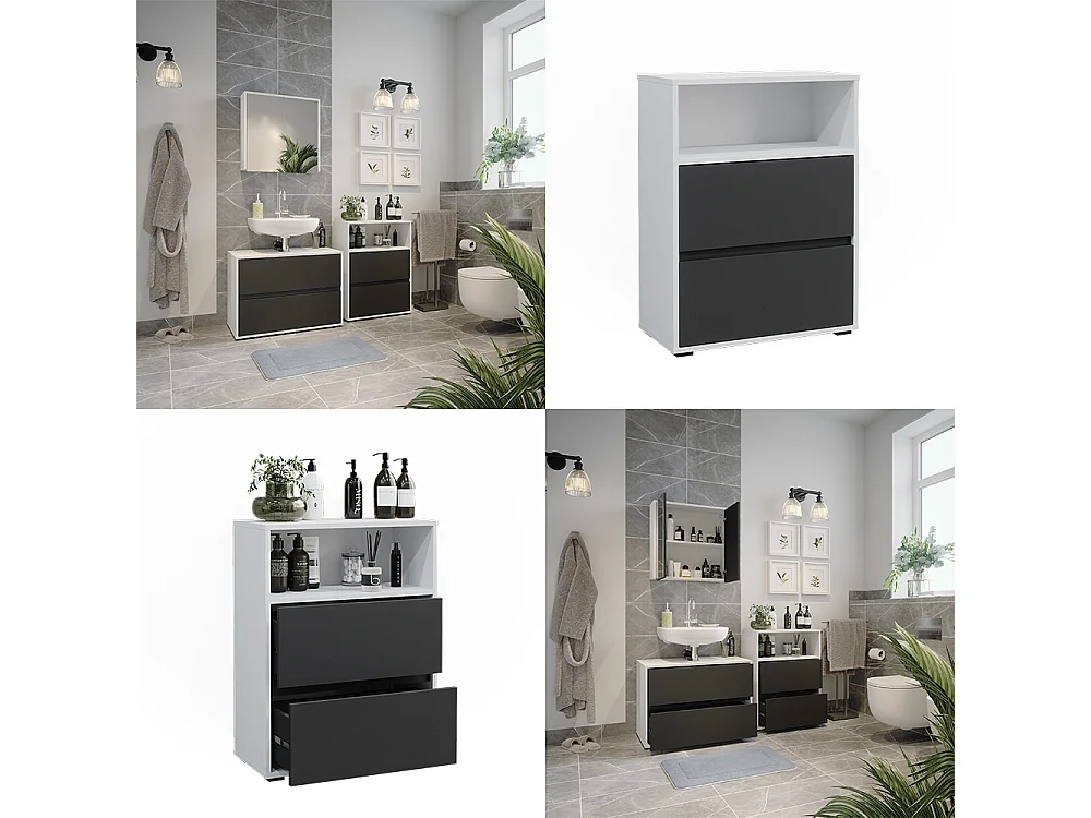 Armoire de salle de bain blanc 60.2x30.1x78 maltin