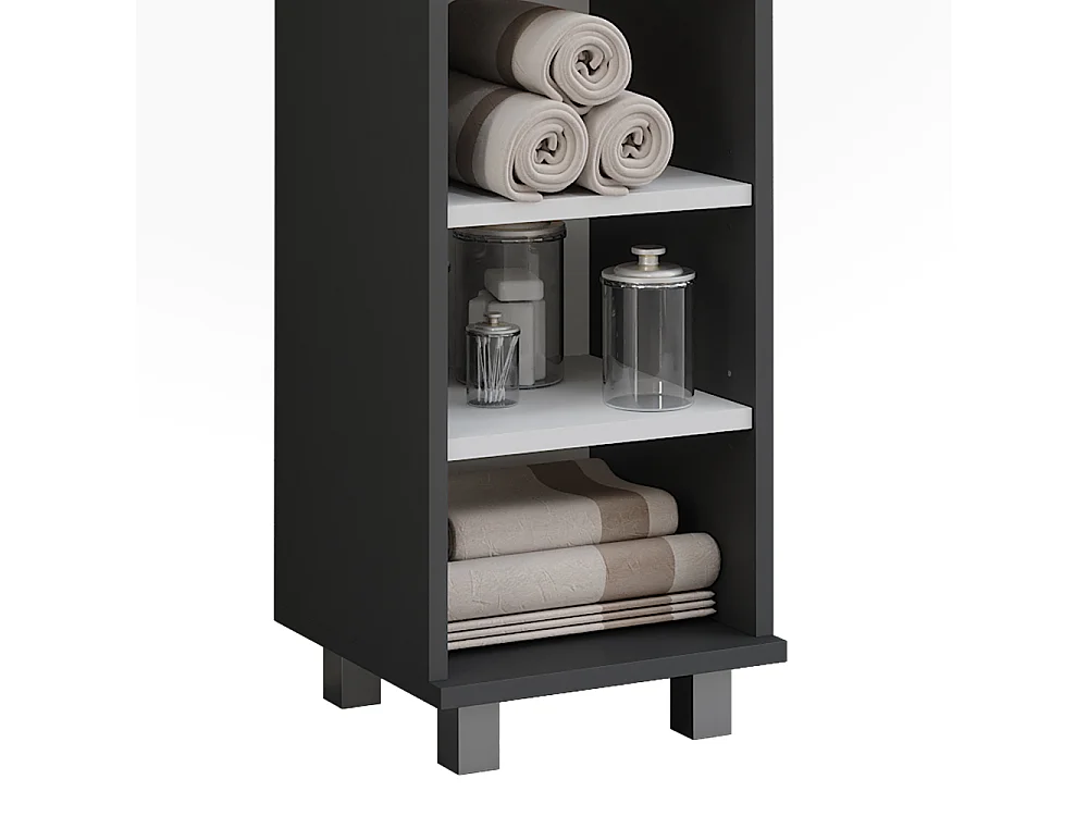 Midischrank anthrazit/weiß 30.2x30x95 ilias