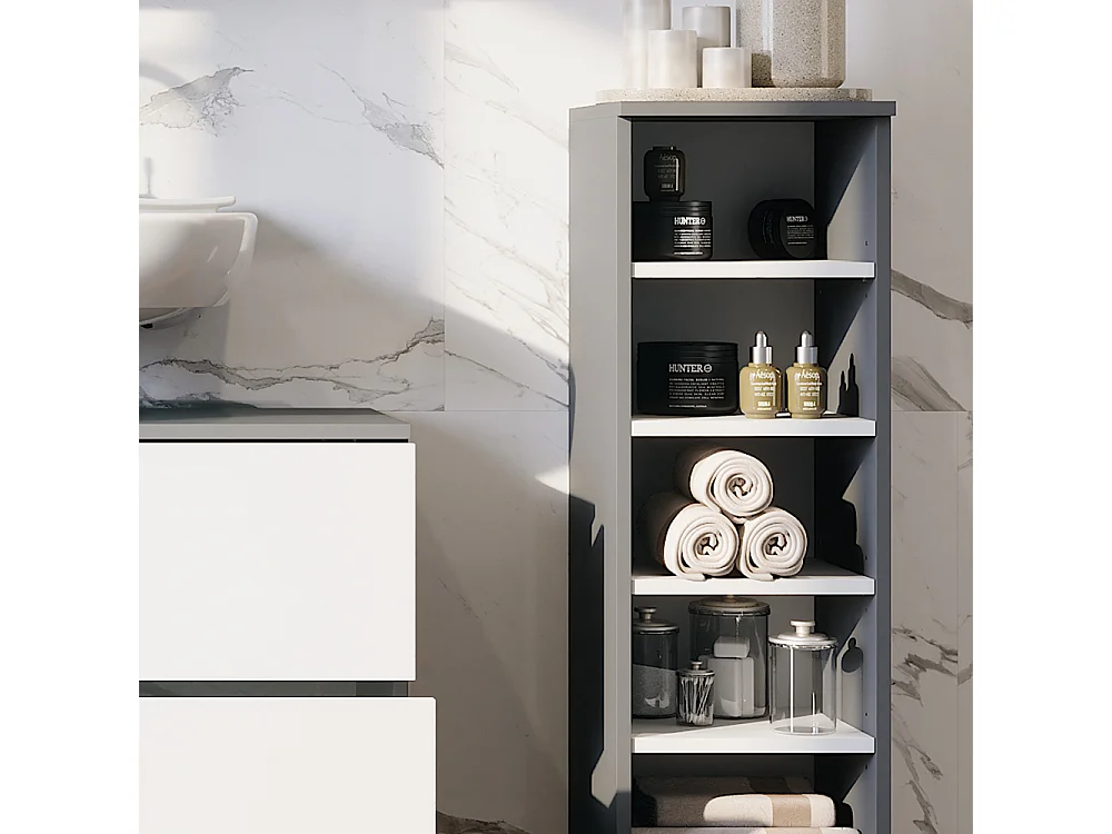 Armoire Midischrank anthracite/blanc 30.2x30x95 ilias