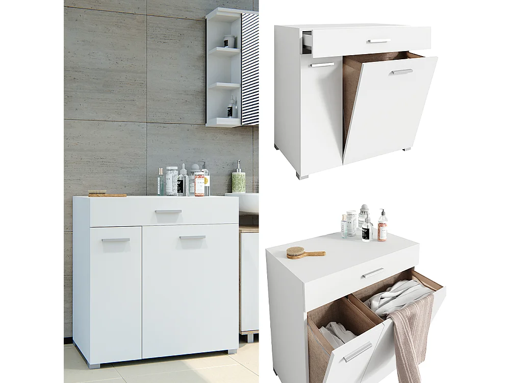 Armoire de salle de bain blanc 75x45x78.5 matteo