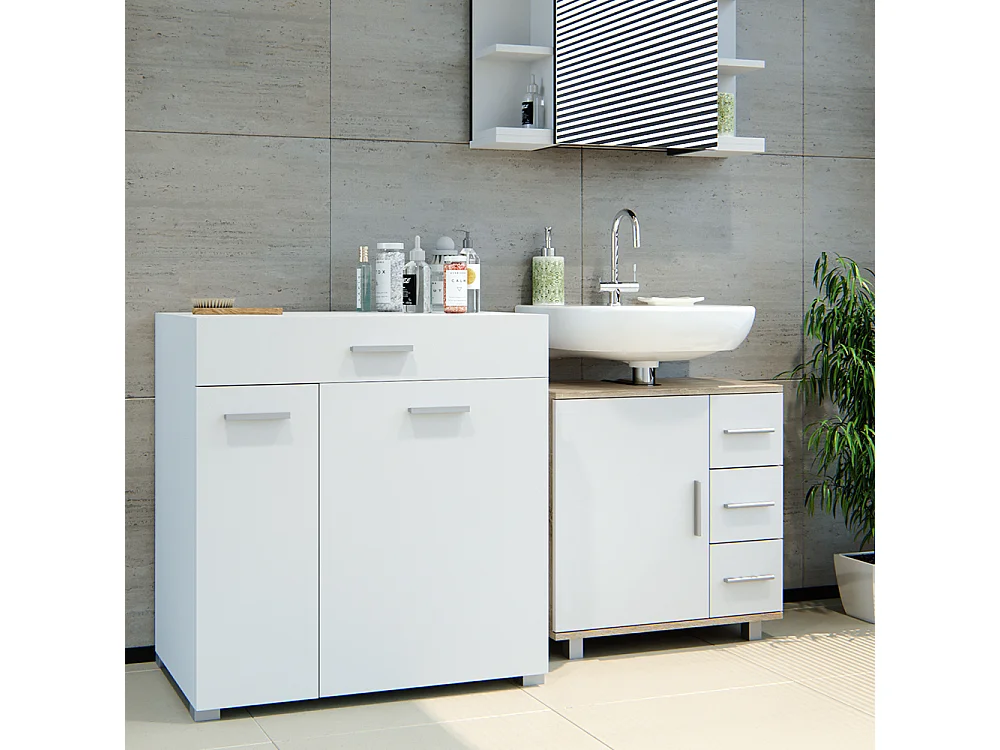 Armoire de salle de bain blanc 75x45x78.5 matteo