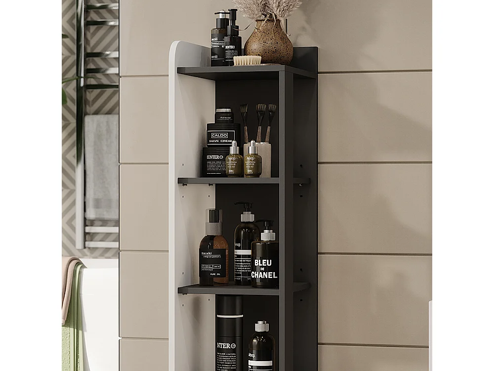 Estantería de baño antracita/blanco 30x35x128 karen