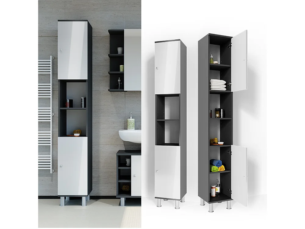 Badschrank anthrazit 30x30x190 fynn