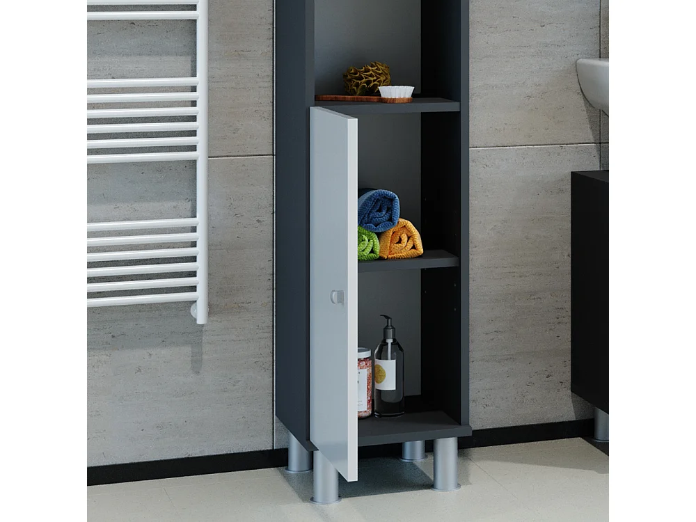 Meuble salle de bain anthracite 30x30x190 fynn