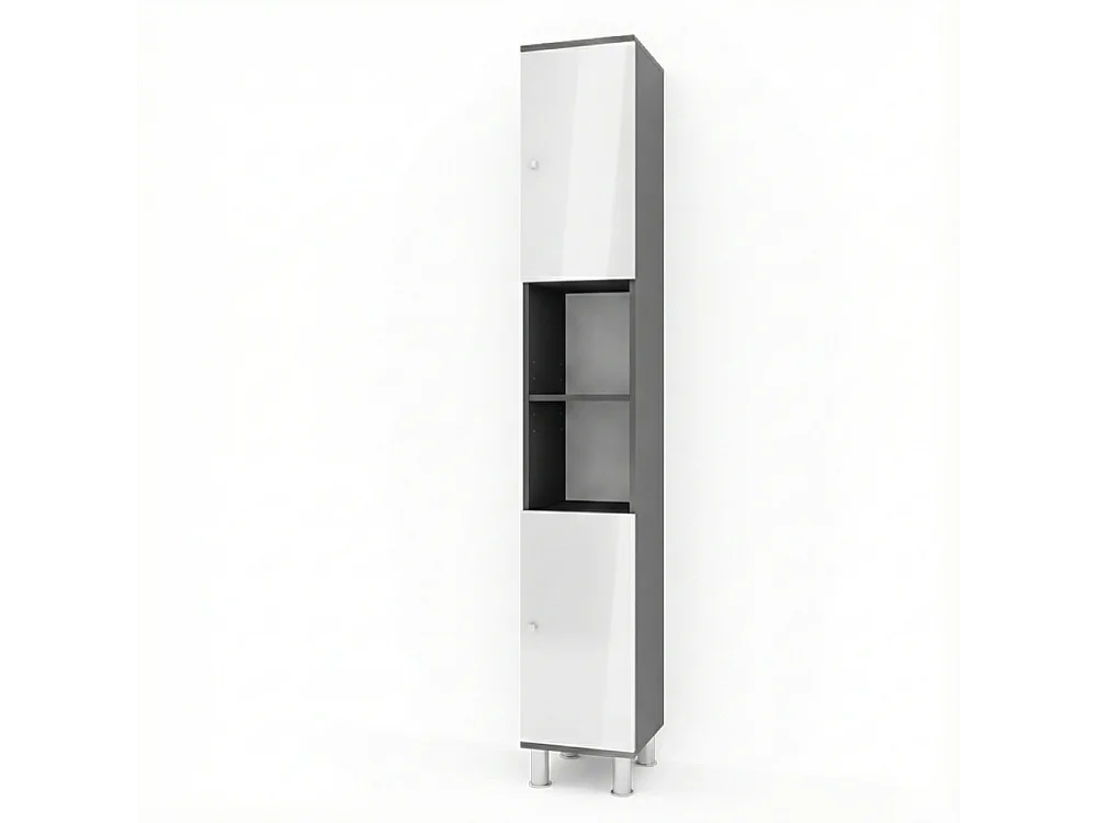 Meuble salle de bain anthracite 30x30x190 fynn