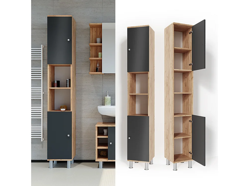 Badschrank eiche 30x30x190 fynn