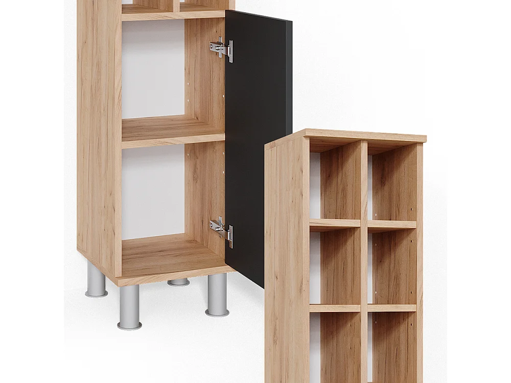 Meuble salle de bain anthracite 30x30x130.6 fynn
