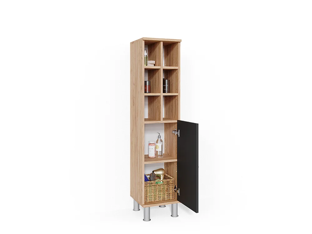 Meuble salle de bain anthracite 30x30x130.6 fynn