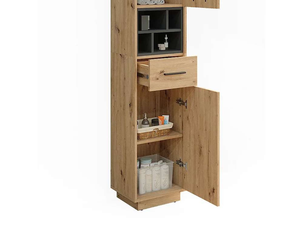 Badschrank artisan eiche/anthrazit 38x30x190 beatrice