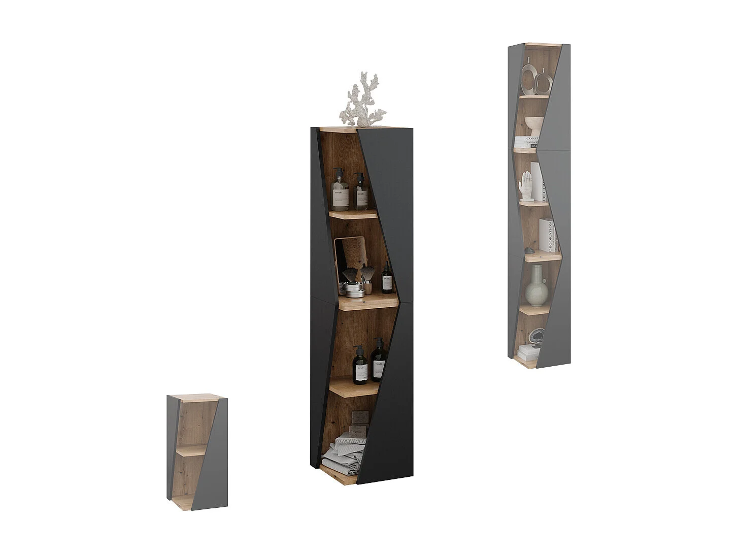 Meuble salle de bain anthracite 31.6x31.6x70.5 benno