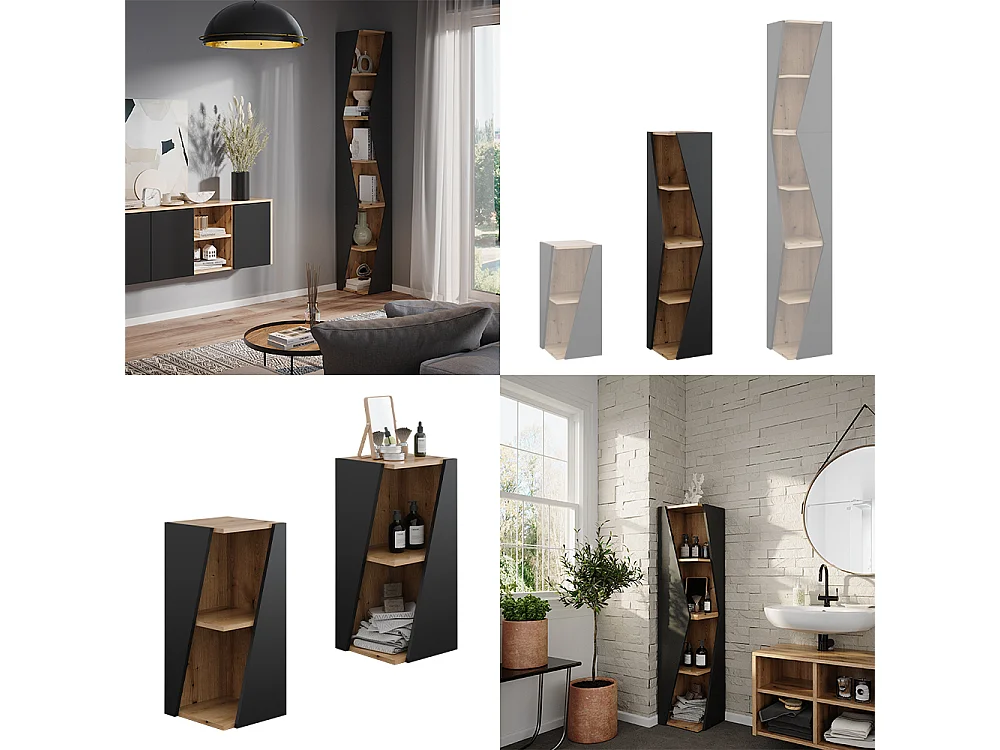 Meuble salle de bain anthracite 31.6x31.6x70.5 benno