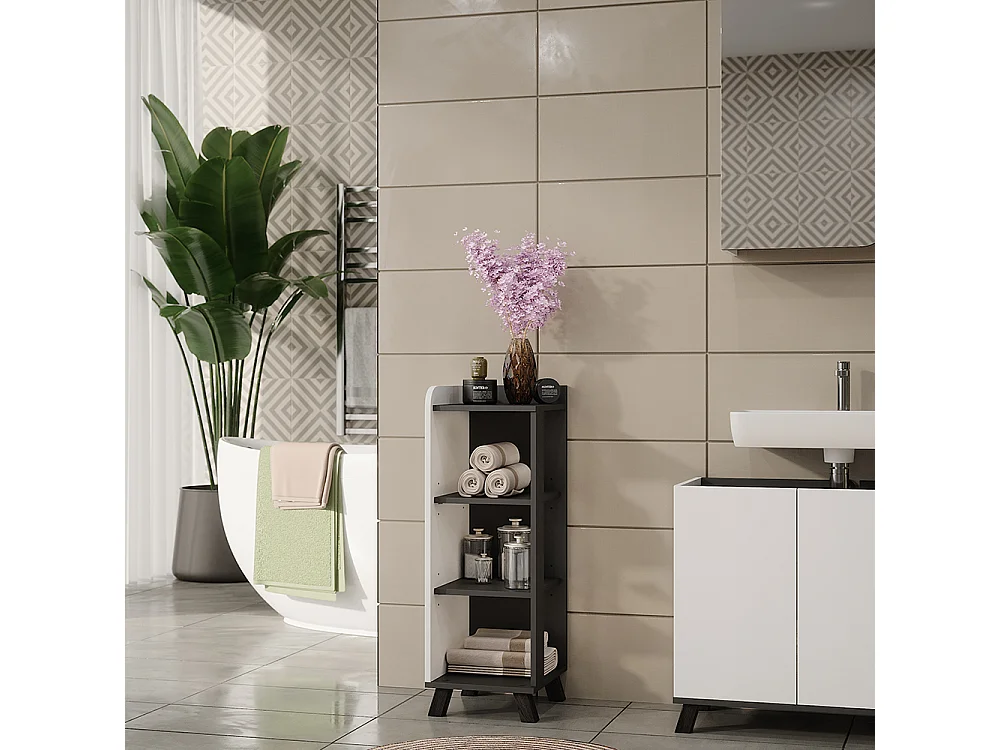 Mueble Midi antracita/blanco 30x35x90 karen