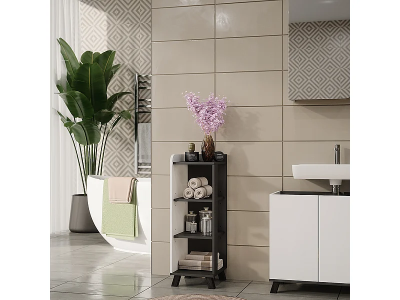 Mueble Midi antracita/blanco 30x35x90 karen