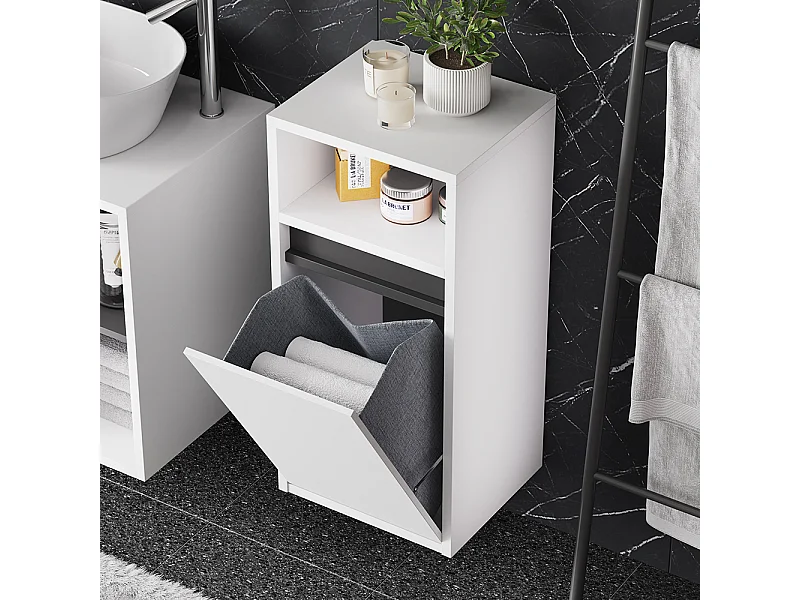 Badschrank weiß/grau 38x33x80 viola