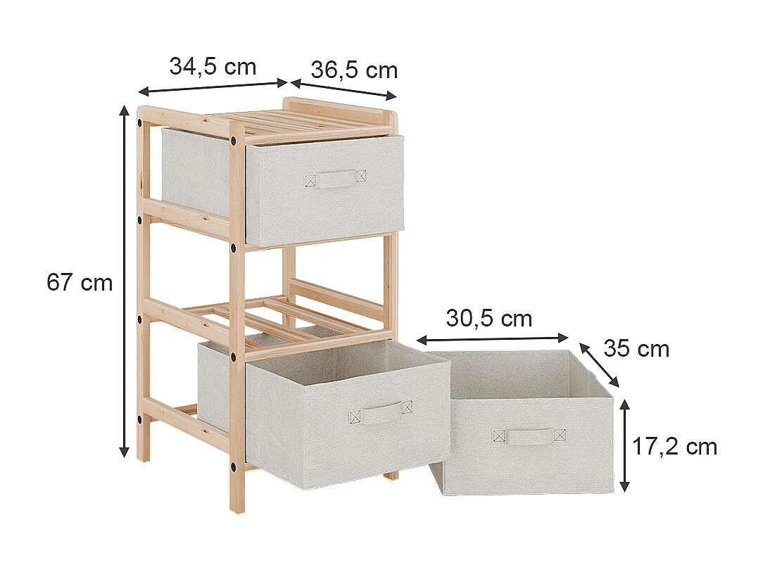 Mobile da bagno beige 34.5x36.5x67 bruno