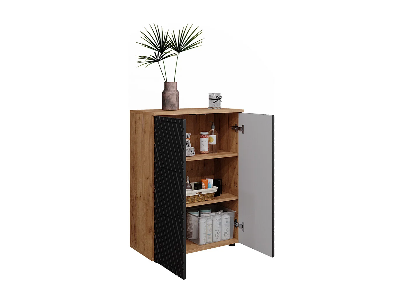 Midischrank anthrazit mit wabenstruktur 60x30x81 irma