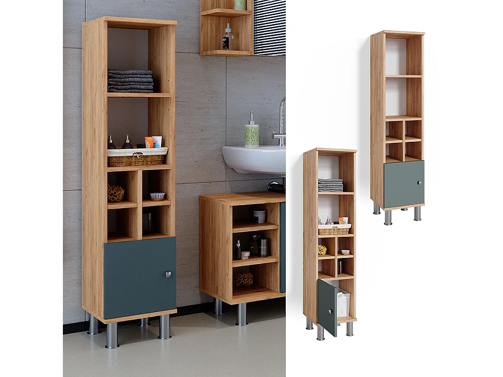 Meuble salle de bain vert 30x30x130.6 fynn