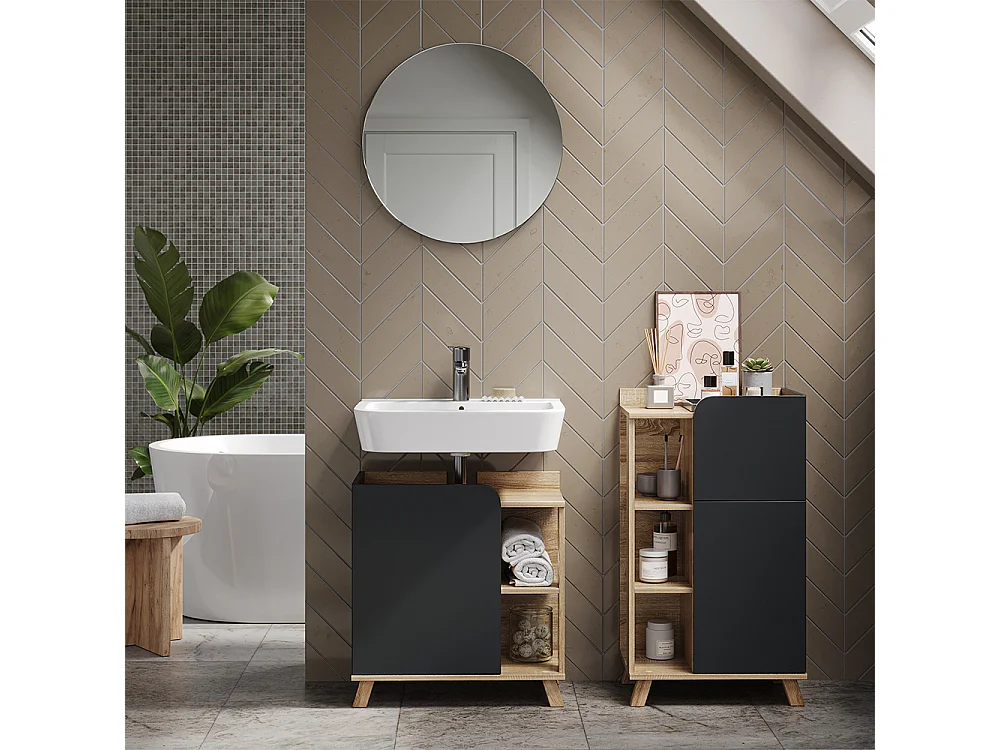 Unterschrank sonoma/anthrazit 50x35x90 karen