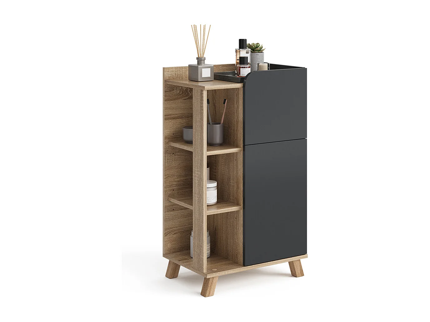 Unterschrank sonoma/anthrazit 50x35x90 karen