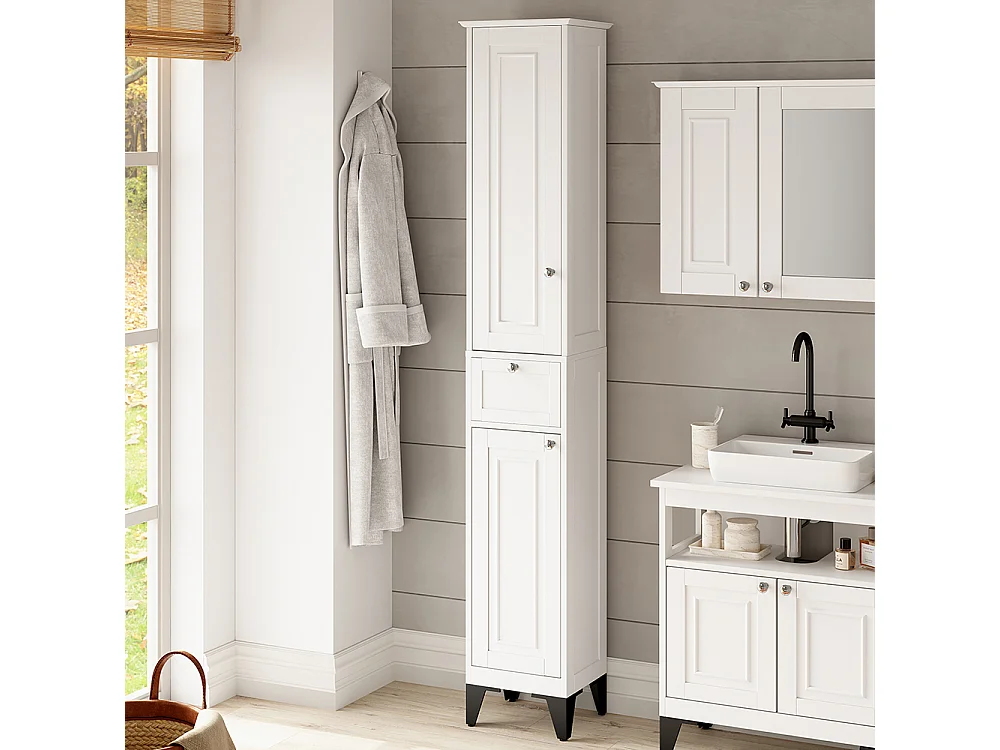 Armoire haute blanc 32x30x175 vanity