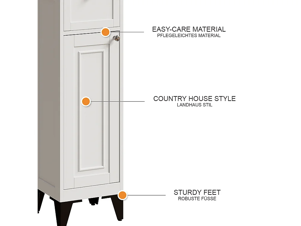 Armoire haute blanc 32x30x175 vanity