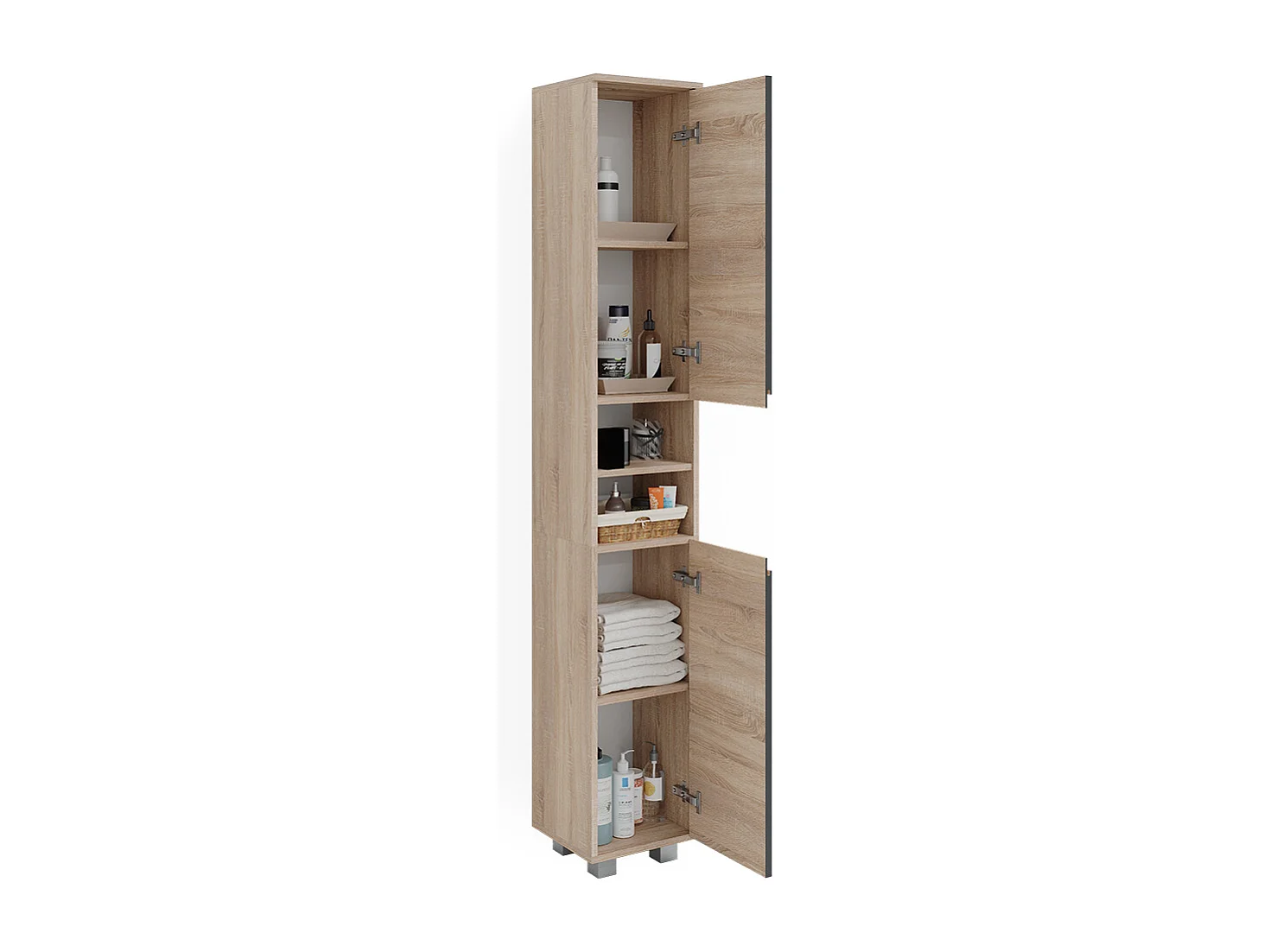 Badschrank sonoma 30x30x190 j-shape