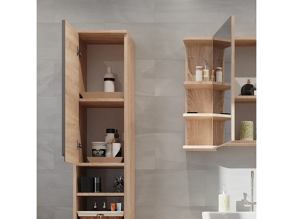 Meuble salle de bain sonoma 30x30x190 j-shape