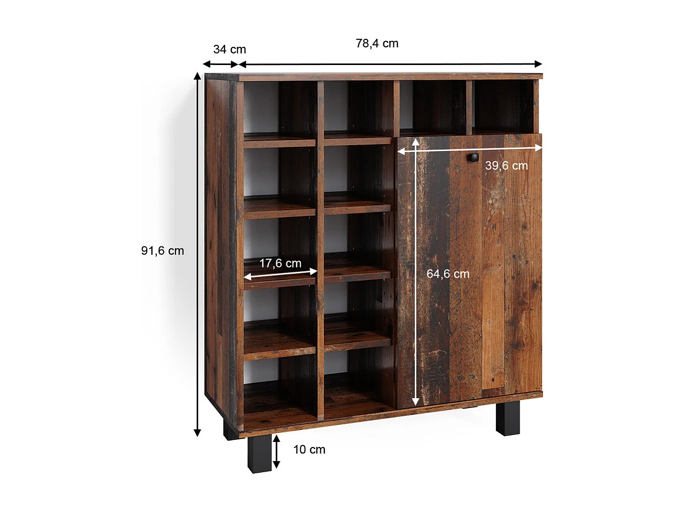 Badschrank eiche rustikal 78.4x34x91.6 fynn