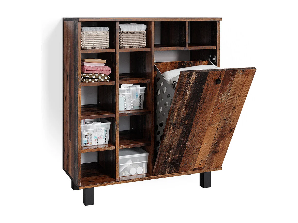 Armoire de salle de bain chêne rustique 78.4x34x91.6 fynn