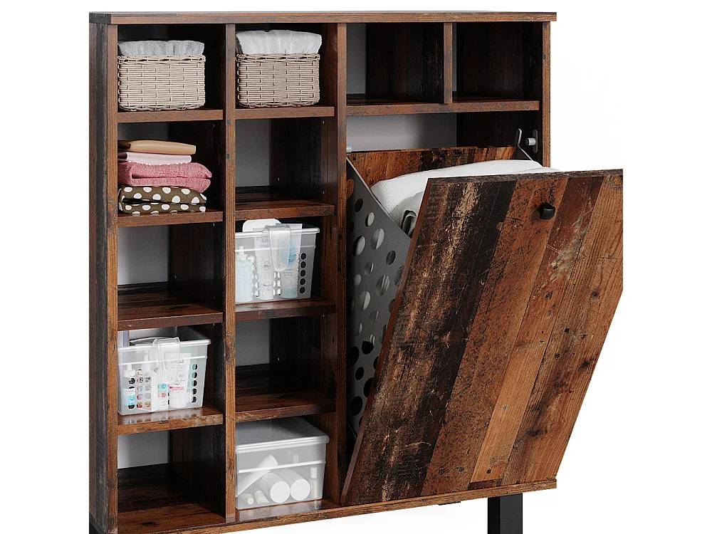 Armoire de salle de bain chêne rustique 78.4x34x91.6 fynn