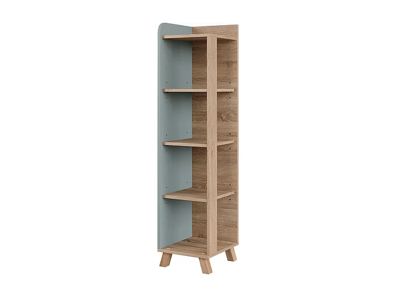 Halfhoge kast sonoma/blauw 30x35x128 karen