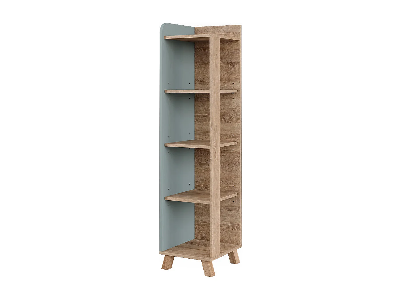 Halfhoge kast sonoma/blauw 30x35x128 karen