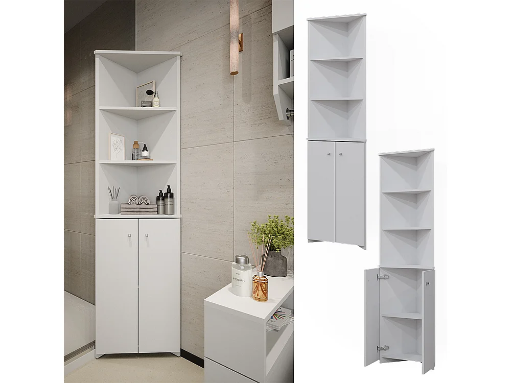 Badschrank weiß 51.5x35.6x175 fynn