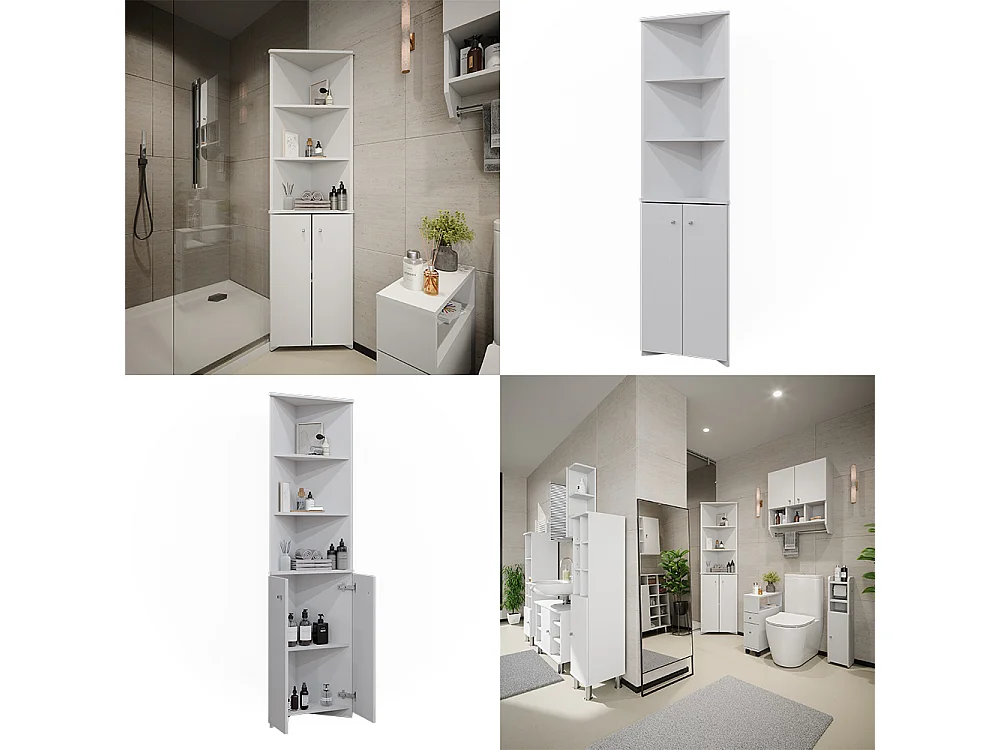 Badschrank weiß 51.5x35.6x175 fynn