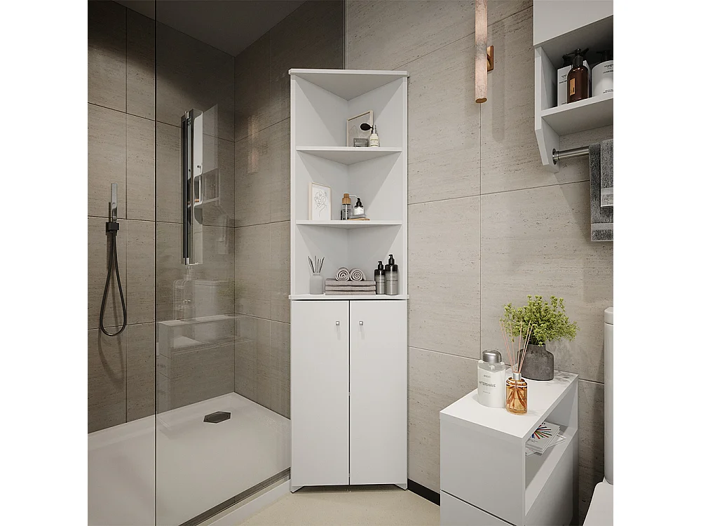 Meuble salle de bain blanc 51.5x35.6x175 fynn