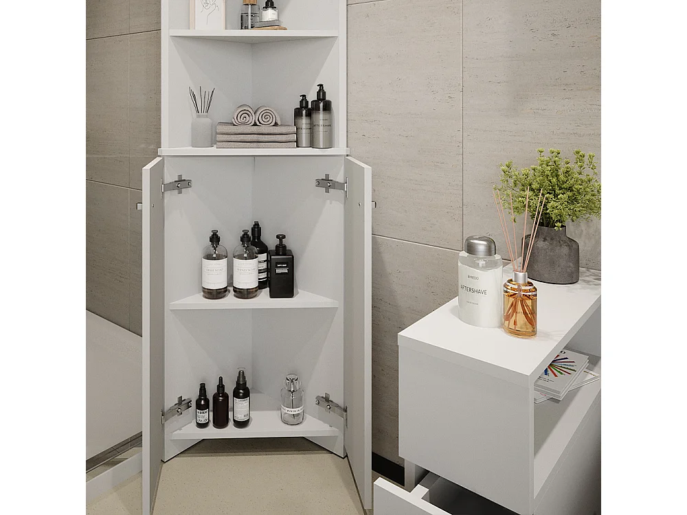 Meuble salle de bain blanc 51.5x35.6x175 fynn