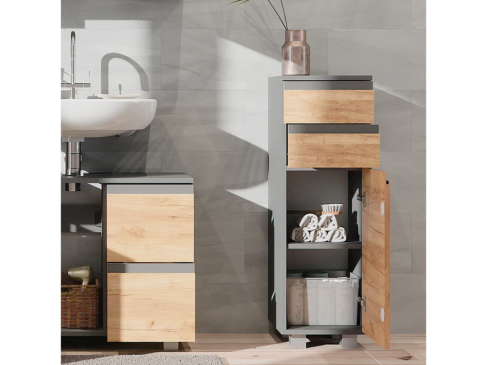 Midischrank goldkraft eiche 30x30x95 j-shape