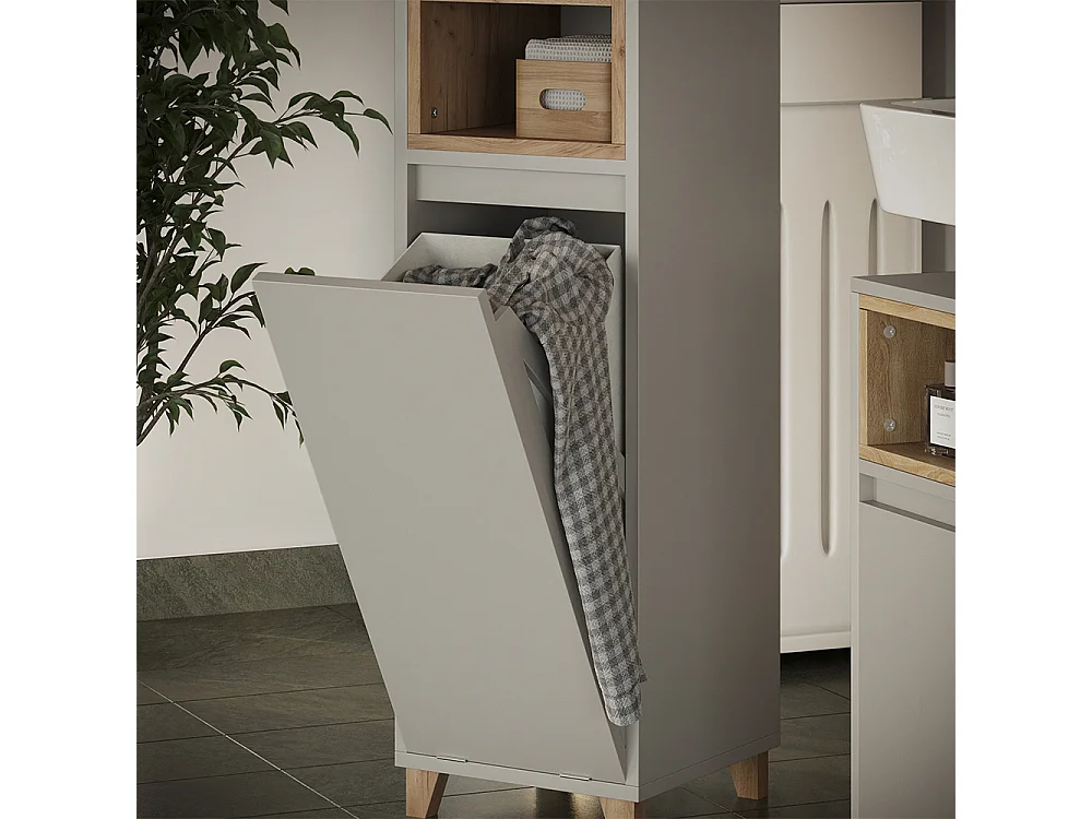 Meuble salle de bain grège 30x30x105.2 elnor