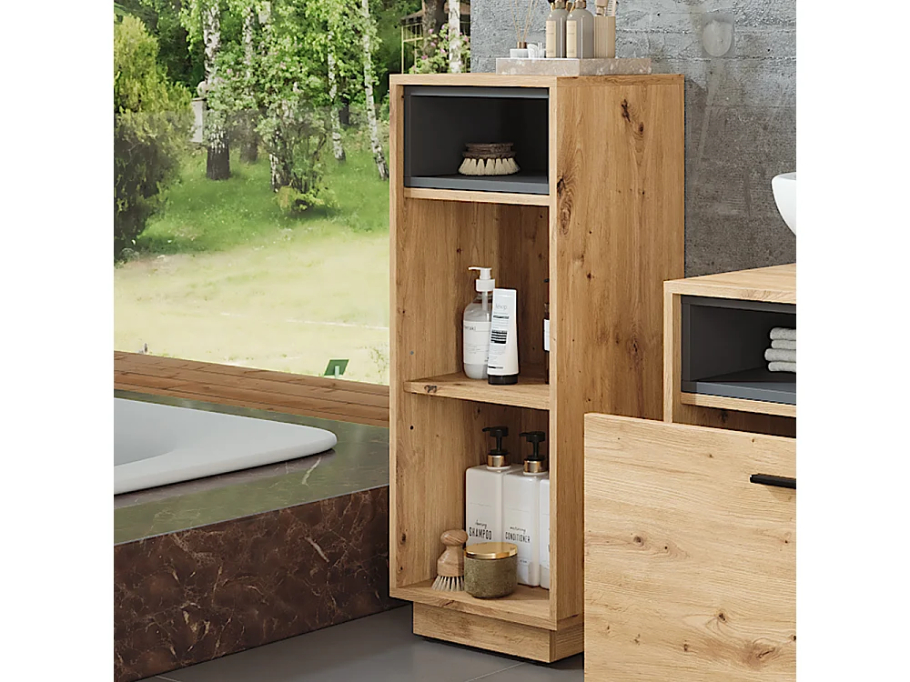 Armoire midish chêne artisan/anthracite 38x30x93 beatrice