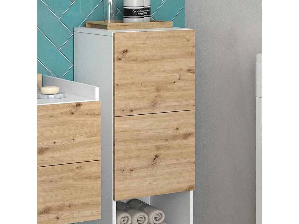 Meuble salle de bain blanc 35x30.2x92 alf