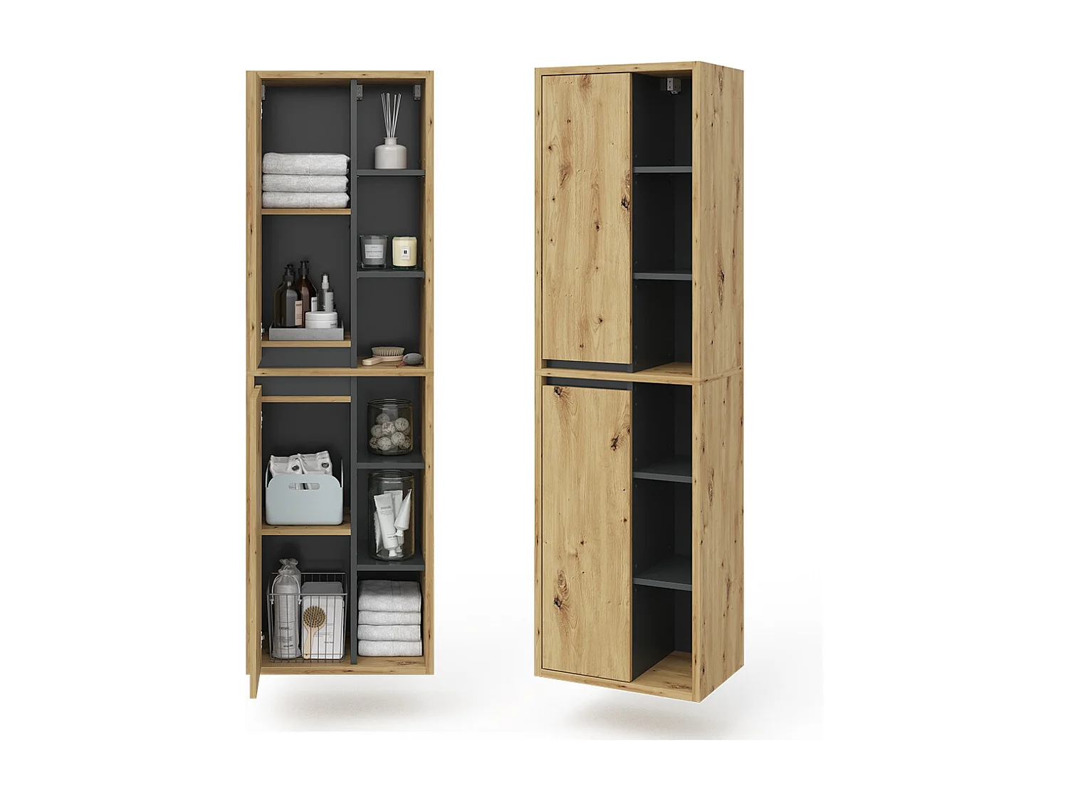 Badschrank artisan-eiche 50x33x170 viola