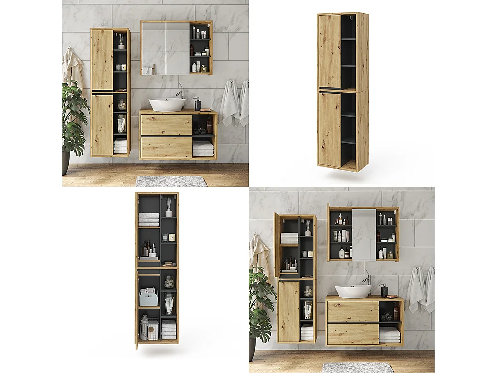 Badschrank artisan-eiche 50x33x170 viola